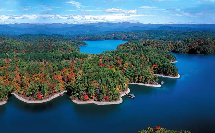 Aerial picture of lake